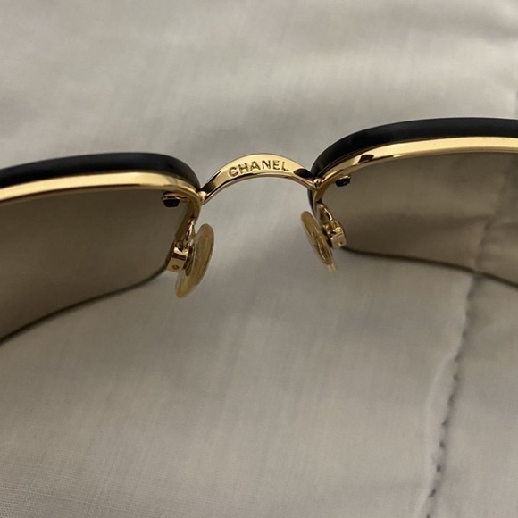 Rare Vintage Chanel Semi Rimless Sunglasses with Case - Picture 4 of 9